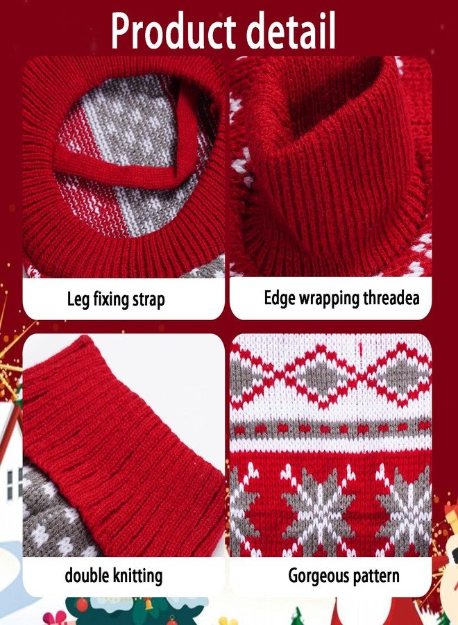 ishua Christmas Dog Sweaters & Dog Christmas Sweaters Pet - Cozy Warm Pet Clothes for Dogs & Cats, Nice for Indoor & Outdoor (Chest 15.75in-18.11in) - Image 2
